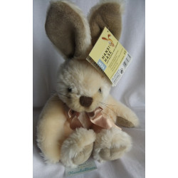 TCM - Tchibo - Plüschtier - Hase Hansi creme, braun mit einer Schleife goldbraun - ca. 22 cm groß - sitzend