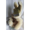 TCM - Tchibo - Plüschtier - Hase Hansi creme, braun mit einer Schleife goldbraun - ca. 22 cm groß - sitzend