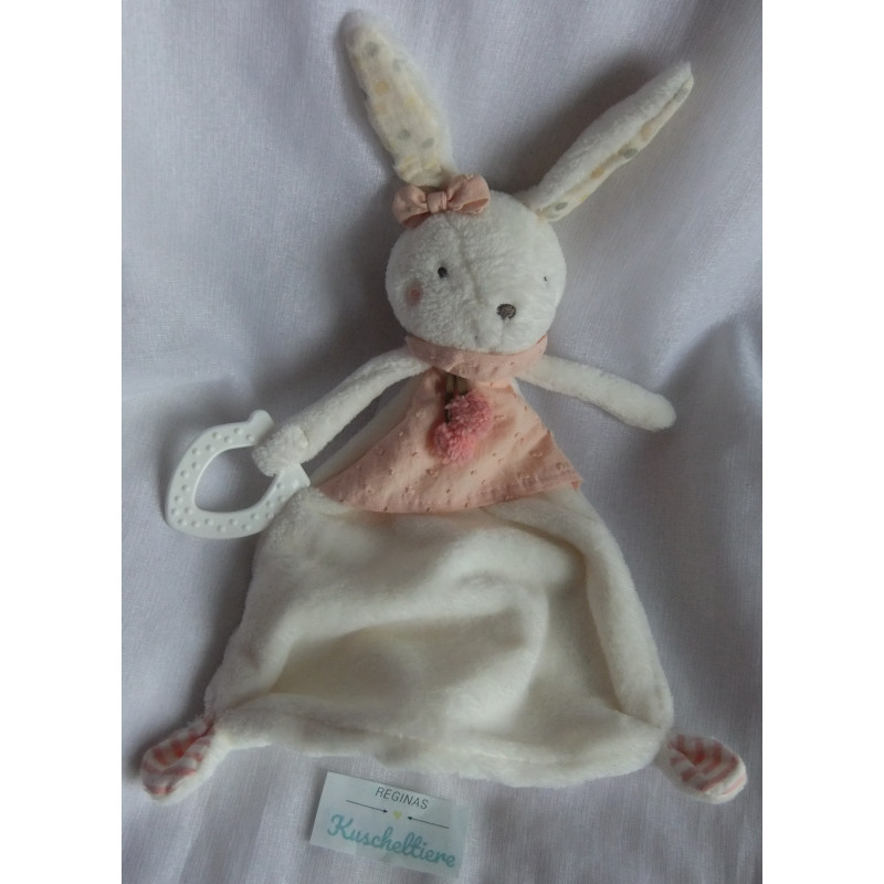 Ernstings Family - Topomini - Schmusetuch - Plüsch, Musselin - Hase und Beißelement - ca. 26 cm lang