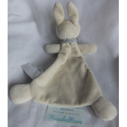 H&M - Schmusetuch - Hase gestreift, creme mit Schleife grau - ca. 23 cm lang