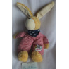 Sigikid - Spieltier - Frottee/Stoff - Hase rot-weiß kariert mit Halstuch blau mit Herzchenmotiv - ca. 25 cm groß - Schlenker