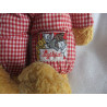 Sigikid - Spieltier - Frottee/Stoff - Hase rot-weiß kariert mit Halstuch blau mit Herzchenmotiv - ca. 25 cm groß - Schlenker