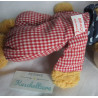 Sigikid - Spieltier - Frottee/Stoff - Hase rot-weiß kariert mit Halstuch blau mit Herzchenmotiv - ca. 25 cm groß - Schlenker