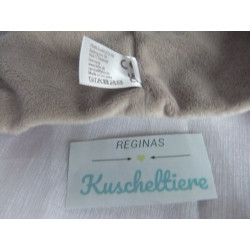 Fehn - DM - Schmusetuch - Reh grau mit kleiner rosa Schleife - ca. 28 cm lang