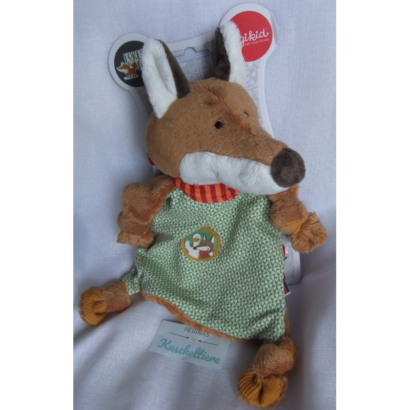 Sigikid - Schmusetuch - Fuchs Forest Fox Fuchs - braun, grün mit Motiven und Halstuch - ca. 27 cm lang