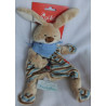 Sigikid - Schmusetuch - Hase Semmel Bunny gestreift und Halstuch blau mit weißen Punkten - ca. 22 cm lang