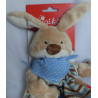 Sigikid - Schmusetuch - Hase Semmel Bunny gestreift und Halstuch blau mit weißen Punkten - ca. 22 cm lang