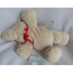 Nici - Plüschtier - Love - Elefant Max beige mit Halstuch rot mit Loveschriftzug - Magnet in Rüssel und Vorderfüßchen