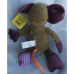 Sunkid - Plüschtier - Maus - braun, lila , bunte Streifen - ca. 25 cm groß - sitzend