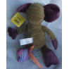 Sunkid - Plüschtier - Maus - braun, lila , bunte Streifen - ca. 25 cm groß - sitzend