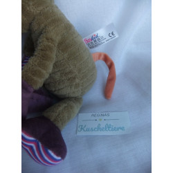 Sunkid - Plüschtier - Maus - braun, lila , bunte Streifen - ca. 25 cm groß - sitzend