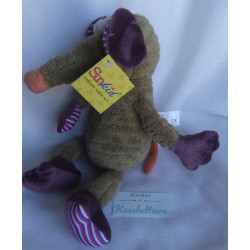 Sunkid - Plüschtier - Maus - braun, lila , bunte Streifen - ca. 25 cm groß - sitzend