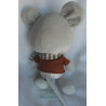 H&M Home - Plüschtier - Maus mit Jacke und Schal - weiß, gestreift, braun - ca. 30 cm groß - Schlenker