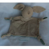 Schmusetuch - Hase - hellbraun, grün mit Motive - Rasselgeräusch - ca. 25 cm groß