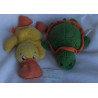 TCM Tchibo - zwei Plüschtiere - Badetier Ente Schnatti und Staubtier Plüschtier Schildkröte