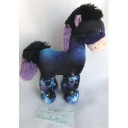 Nici -  Green - Plüschtier - Pony Starflower -  schwarz , hellblau, lila, rosa - ca. 15 cm hoch und ca. 11 cm lang - stehend