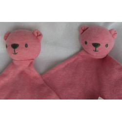 Ernstings Family Topomini - Schmusetuchpärchen - Bär - rosa meliert - ca. 27 cm lang