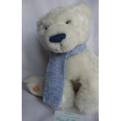 TCM - Tchibo - Plüschtier - Eisbär Flori Frost mit Strickschal - ca. 23 cm groß - sitzend