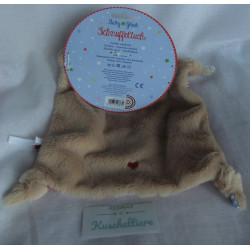 Spiegelburg - BabyGlück - Schmusetuch Bär rot-weiß gestreift mit Halstuch blau-weiß kariert - ca. 27 cm lang