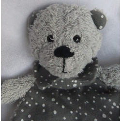 Sterntaler - Schmusetuch - Terry Bären - Bär Baylee mit Rasselgeräusch - Grau, grau mit weißen Punkten - ca. 23 cm lang