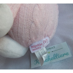Tiamo/Bruna - Spieltier - Miffy mit Rasselgeräusch - Plüsch, Strick - weiß, rosa  - ca. 25 cm groß - sitzend
