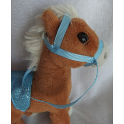 Nici - Plüschtier - Haflinger - Pferd Leotie mit Zaumzeug und Sattel - ca. 17 cm hoch und ca. 15 cm lang  - stehend
