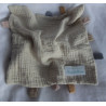 Kik / Ergee - Schmusetuch - Musselin - Hase - beige, weiß, bunte Zipfel - ca. 32 cm x 32 cm großß