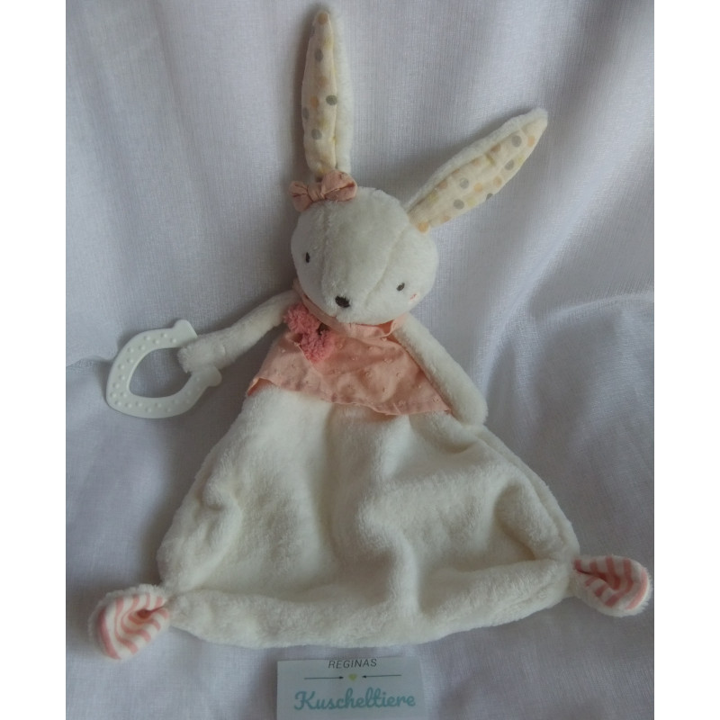 Ernstings Family - Topomini - Schmusetuch - Plüsch, Musselin - Hase und Beißelement - ca. 26 cm lang