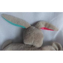 Ernstings Family Topomini - Schmusetuch - Hase bunt, rosa Beißelement - ca. 26 cm lang