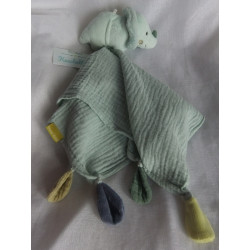 Beauty Baby - Schmusetuch - Dino mit Schnuffeltuch - Plüsch, Musselin - ca. 32 cm x 32 cm groß