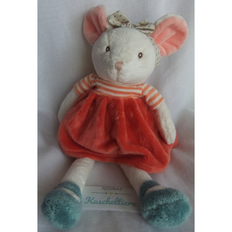 Bukowski Design - Plüschtier - Maus Ingefried - rosa, blau, creme, weiß - ca. 30 cm groß - Schlenker