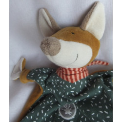 Sigikid - Schmusetuch - Fuchs Tiny braun, grün mit Motiven und Halstuch - ca. 24 cm lang