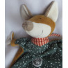 Sigikid - Schmusetuch - Fuchs Tiny braun, grün mit Motiven und Halstuch - ca. 24 cm lang