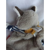 Sigikid - Schmusetuch - Waschbär blau-weiß gestreift mit Cordhalstuch ocker und Applikation - ca. 25 cm lang
