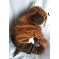 Ikea - Plüschtier - Gosig - Hund - Bulldogge - rotbraun, weiß - ca. 50 cm lang - liegend