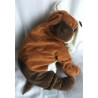 Ikea - Plüschtier - Gosig - Hund - Bulldogge - rotbraun, weiß - ca. 50 cm lang - liegend
