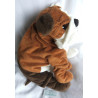 Ikea - Plüschtier - Gosig - Hund - Bulldogge - rotbraun, weiß - ca. 50 cm lang - liegend