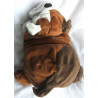Ikea - Plüschtier - Gosig - Hund - Bulldogge - rotbraun, weiß - ca. 50 cm lang - liegend