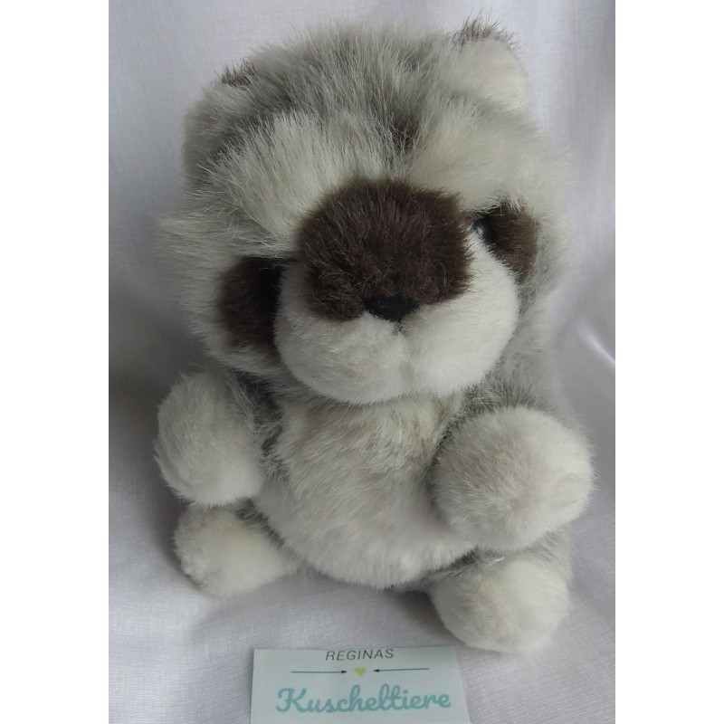 Ikea - Plüschtier - Waschbär - Grautöne, weiß - ca. 20 cm hoch - sitzend