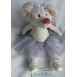 Bukowski Design - Plüschtier - Ballerina Maus Antonia mit Tutu grau und Schleife am Öhrchen - ca. 28 cm groß - Schlenker