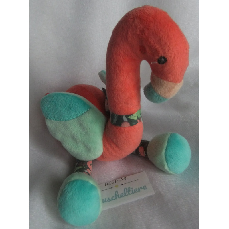 Pusblu - Plüschtier - Spieltier - Flamingo - orangerot, , bunte Motive - ca. 30 cm lang
