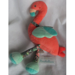Pusblu - Plüschtier - Spieltier - Flamingo - orangerot, , bunte Motive - ca. 30 cm lang
