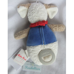 Käthe Kruse - Spieluhr - Hund Henry - weiß, blau - Melodie: Schubert Wiegenlied - ca. 23 cm groß