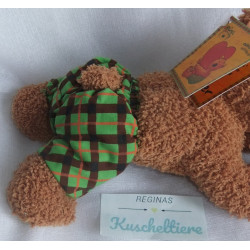 copy of Allied - Plüschtier - Bär hellbraun mit Mütze und Schal grün kariert - ca. 27 cm groß - sitzend