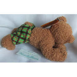 copy of Allied - Plüschtier - Bär hellbraun mit Mütze und Schal grün kariert - ca. 27 cm groß - sitzend