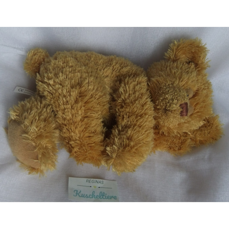 copy of Allied - Plüschtier - Bär hellbraun mit Mütze und Schal grün kariert - ca. 27 cm groß - sitzend