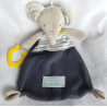 Ernstings Family Topomini - Schmusetuch - Elefant blau, weiß-blau gestreift mit Beißring gelb - ca. 30 cm lang