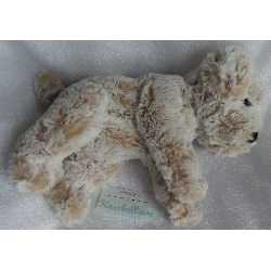 Bob der Bär - Plüschtier - Hund - weiß-braun meliert - ca. 25 cm lang - liegend