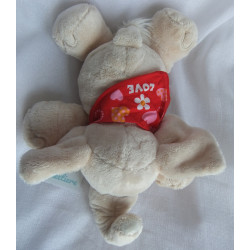 Nici - Plüschtier - Love - Elefant Max beige mit Halstuch rot mit Loveschriftzug - Magnet in Rüssel und Vorderfüßchen