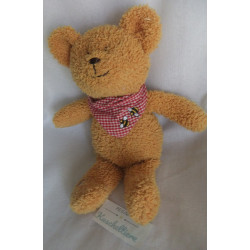 Spiegelburg - Plüschtier - Bär Teddy mit Halstuch rot-weiß kariert mit zwei kleinen Hummeln - ca. 28 cm groß